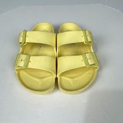 Birkenstock Sandals Youth 34 Arizona Eva Slip On Buckle Strap Slide Yellow Flats