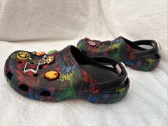 Crocs Classic Marvel Avengers Clog Black Superhero Slip On Shoes, J 6 Youth (W8)
