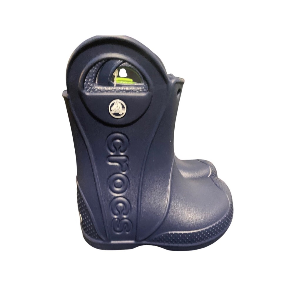 Crocs Handle It Rain Boot Toddler C4 Navy Blue Waterproof Pull On 211056-410 NEW