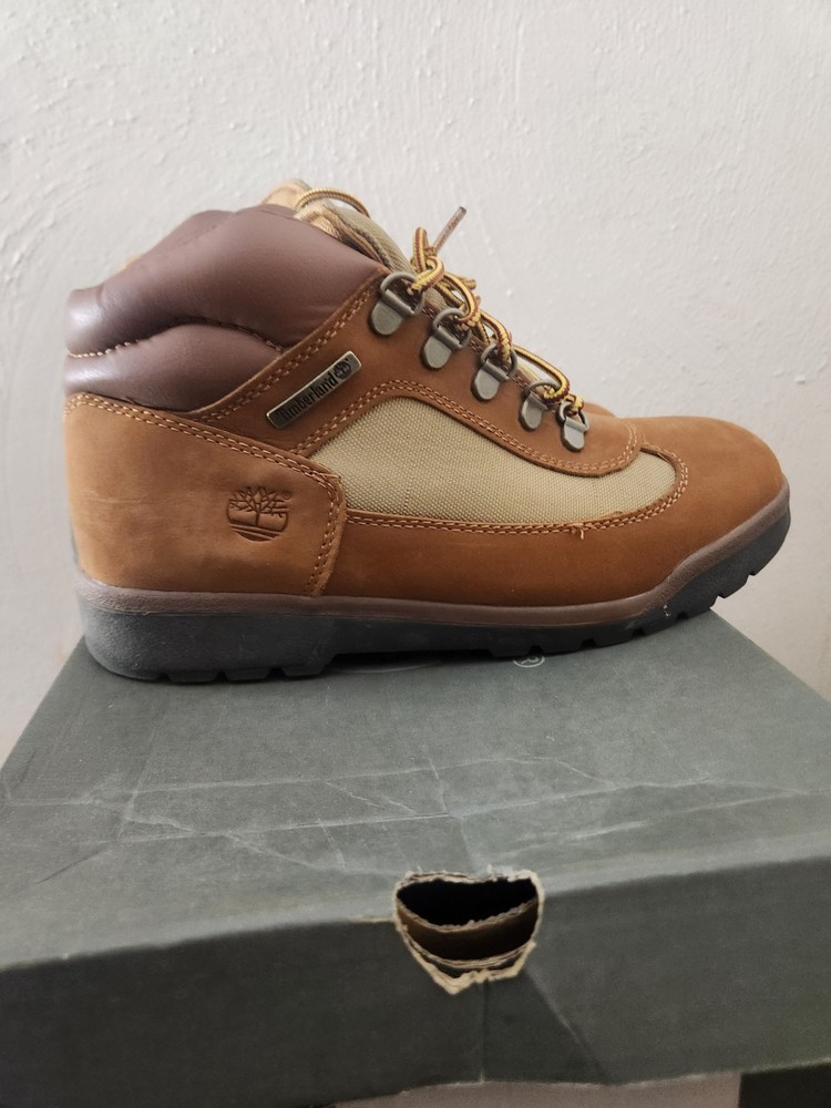 Timberland 40929 Jr Brown Beige Leather Lace-Up Ankle Boots Kids US 7 EU 40