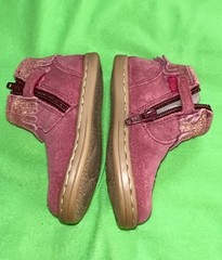 $68 KICKERS GENUINE SUEDE X RUBBER SOLE SIDE ZIPPER X HOOK & LOOP KIDS BOOTS 5