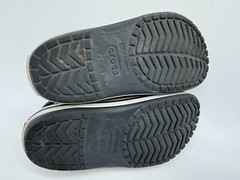 DAMAGED Crocs Crocband Clogs Kids Black Rubber Slip-On Lightweight Casual – J6