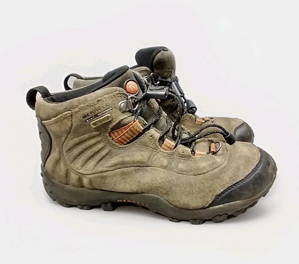 Merrell Chameleon Thermo Mid Waterproof Hiking Boot Kids 3.5 Leather Continuum
