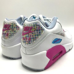 *NEW* Youth Nike Air Max 90 LTR SE ( GS ) Polka Dot White/Pink/Blue (DV1843 100)