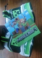 Minecraft Creeper Kids Athletic Sneaker Size 13 Black/Green Hook & Loop Low Top