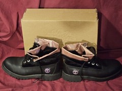 Timberland Juniors Roll Top Sweet Black & Pink 29979 Size 5M EU37 UK 4.5 w/ Box
