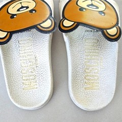 Moschino Kids Macro Teddy Bear Slides in Rubber Size 13