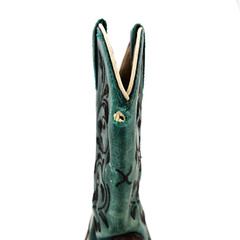 Big Kids 5 M Twisted X Hooey Cowboy Boots Green Brown Leather Square Toe YTH0008