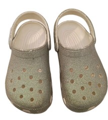 Crocs Classic Glitter Clogs Junior J2 Kids Slip On Shoes