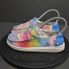 Hey Dude Wendy Youth Dreamer Magic Shoes Kids Size 3 Multicolor Tie Dye Slip-On