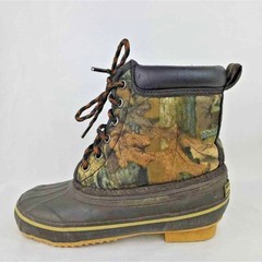 Game Winner Thermolite Kids Duck Boots Black Camouflage Lace Up Steel Shank 2