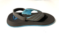 NEW Reef Toddler Kid’s Grom Phantom-K Brown/Blue Flip Flop w/ Backstrap, 3-4 M