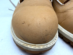TIMBERLAND #19921 Genuine Leather White on Wheat Premium Classic Boots Size 3.5Y