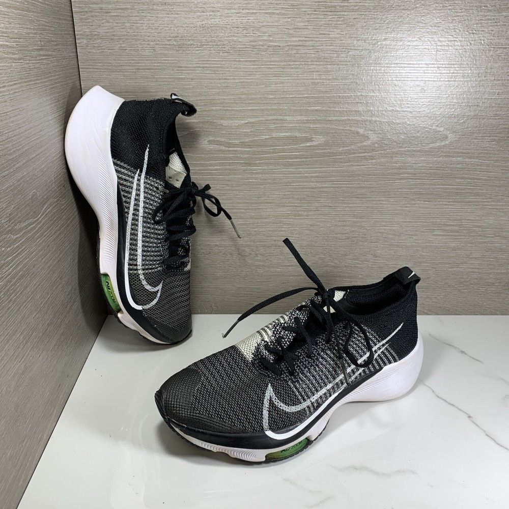 Nike Air Zoom Tempo Flyknit Running Shoes Black/Volt/White CJ2102 001 SIZE 6Y