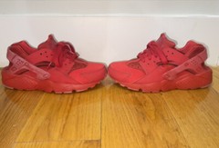 Nike Air Huarache Run Triple Red Running Shoes Sneakers Size 4.5Y 654275-600