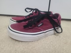 Youth Vans Off The Wall Low Top Sneakers Shoes Maroon Size 11.5 Unisex Kids
