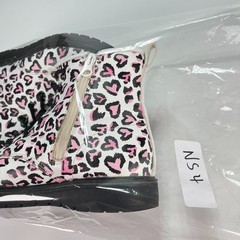 Skechers Gravlen Totally Wild Pink White Leopard Print Boots 302918L Youth Sz 4