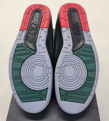 Nike Air Jordan 2 Retro Low GS „Christmas“ Black Red Green Youth Sz 6 FJ6869-006