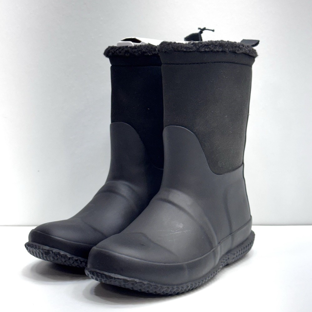 Hunter Original Kids Unisex Sherpa Boots Black Color Size 1 Boys 2 Girls 32 EU