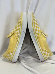 Vans Classic Checkerboard Slip-On Canvas Comfort Sneakers Kids 6 Yellow White
