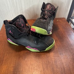 Nike Air Jordon True Flight Black Vivid Pink Green 342774-039 size 7y