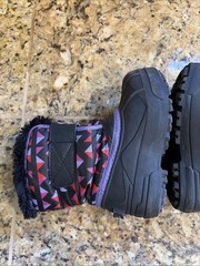 Sorel Purple/Black Geometric Commander Print Faux Fur Trim Snow Boots Child 9