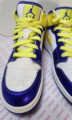 Nike Air Jordan Youth Mid GS „Easter“ Purple/White/Yellow Rare Size 5Y Sneakers