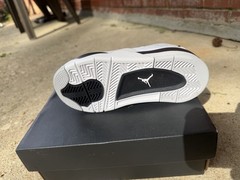 Jordan 4 Retro (PS) White Black Neutral Grey Sneaker Unisex Kids Size 11C