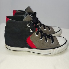 Chuck Taylor Converse All Star Size 4 Black Red Gray White High Tops Lace-Up