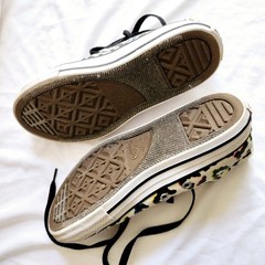 Converse Neon Leopard Print Black & White Chuck Taylor All Stars, Junior Sz 2
