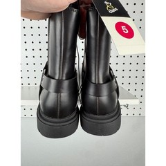 Art Class Black Harness Boots Kids Size 5 Chunky Lug Sole Side Zip Ankle Boots