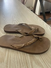 Rainbow Sandals Kids Single Layer Leather Braided Size 13/ 1 Espresso Brown Flop
