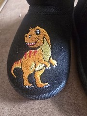 Size 6c Chuli T-Rex Dinosaur Embroidered Ankle Boot Suede