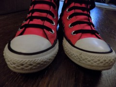 Converse Neon Pink Black Hook Loop Elastic Lace up Chuck Taylor High Tops Sz 1