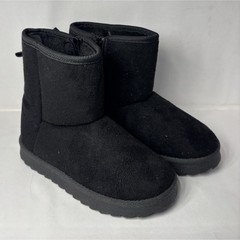 Kidgets Black Faux Fur Lined Zip Ankle Boots Unisex Kids 9/10 No wear or marks