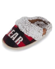 Floopi Kids „Lil Bear“ Buffalo Plaid Two-Tone Faux Fur Clog Slipper