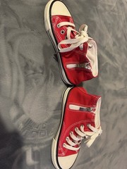 CESIVEAR BALAHOU Red High Top Canvas Sneakers Lace Up Zipper Unisex Kids Size 31