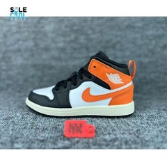 Nike Air Jordan 1 Retro Mid White Black Orange PS PRESCHOOL Shoes DQ8424-801