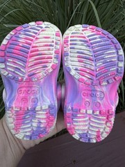 Crocs C4 Pink/ Purple/multicolor Marbled Classic Clogs Shoes Colorful Fun