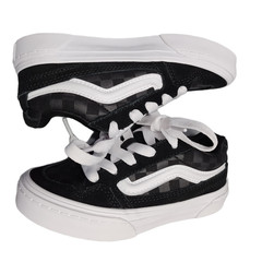 Vans Caldrone Platform Skate Shoes Youth 13 Black Gray Checkered Lace Up 500714