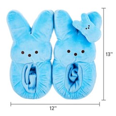 Peeps Slippers Easter Peep Slipper Blue Slipper with Wrist Bunny Plush Slipper