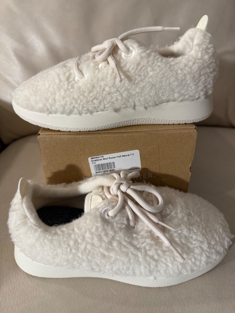 Allbirds Smallbirds Wool Runner Fluff Natural White Little Kid Shoes T12