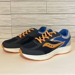 NWOB Saucony Kids Cohesion KDZ Running Shoes Navy Blue Orange Sneakers Size 6