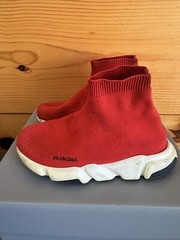 Balenciaga Little Kid’s Speed LU Sock Sneakers Red 29/30 EU 12-12.5 US Pre-Owned