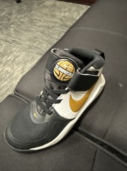 Nike Team Hustle Black Metallic Gold Size 12C AQ4225-004