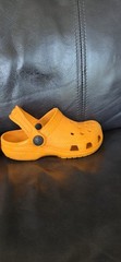 Crocs Kids 9 Clogs Orange Classic Slip On Casual Comfort Lightweight Summer