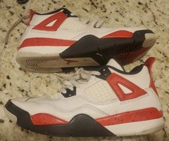 Jordan 4 Retro (PS) White/Fire Red/Black BQ7669-161 US Youth Size 2Y