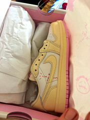 Jordan Air Jordan 1 Low OG SP (PS) Leather Low Top Muslin/Shy Pink 13.5