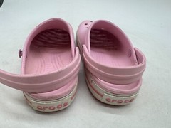 DAMAGED Crocs Crocband Clogs Kids Ballerina Pink Rubber Slip-On Lightweight – J4