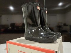 Hunter Little Kids Original First Classic Gloss Rain Boots, Boys Sz 7, Girls 8